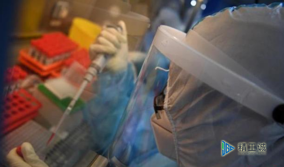 核酸检测工作人员处理检测样本。中新社记者 崔楠 摄